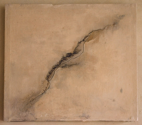 Bilde 21: 55x55 cm ink, pigment, brodery thread, oil on canvas january 2001.